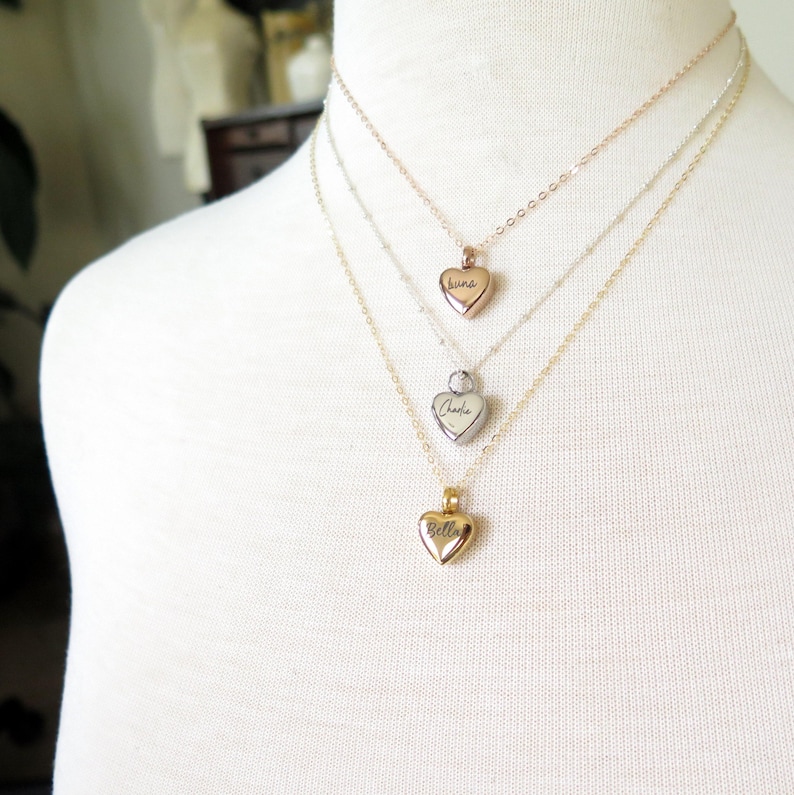 Dog Ashes Necklace, Custom Pet Ashes Necklace - Heart Cremation Jewelry & Memorial Gift image 5