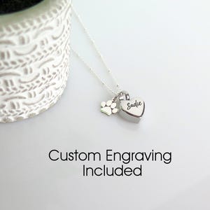 Dog Ashes Necklace, Custom Pet Ashes Necklace - Heart Cremation Jewelry & Memorial Gift image 9