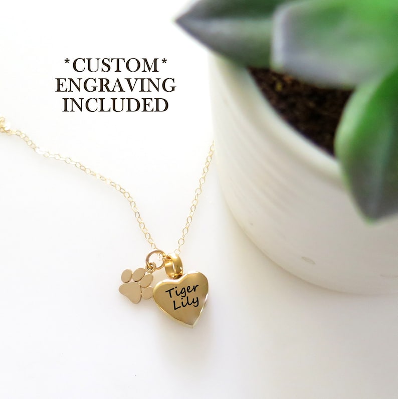 Pet Urn Necklace, Dog Ashes Necklace, Cremation Jewelry Necklace, Pet Memorial Jewelry, Personalized Gold Heart Cremation Necklace, Pet Gift image 3