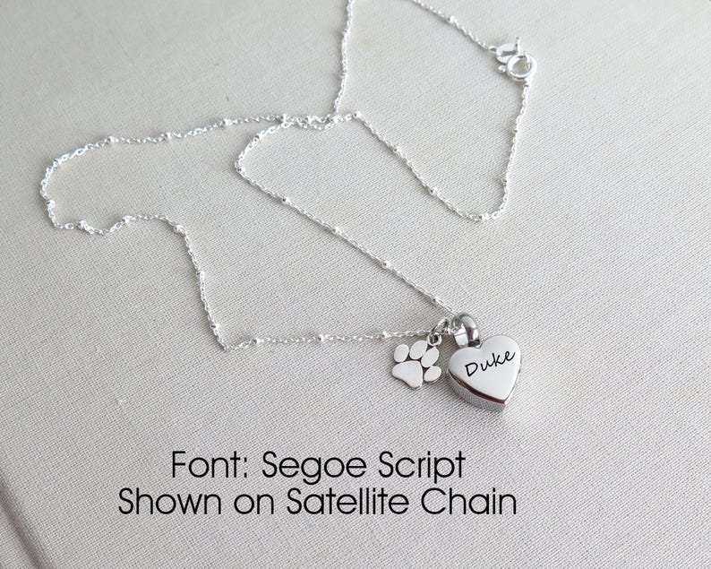 Dog Ashes Necklace, Custom Pet Ashes Necklace - Heart Cremation Jewelry & Memorial Gift image 4