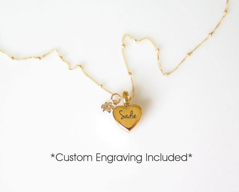 Pet Urn Necklace, Dog Ashes Necklace, Cremation Jewelry Necklace, Pet Memorial Jewelry, Personalized Gold Heart Cremation Necklace, Pet Gift image 4