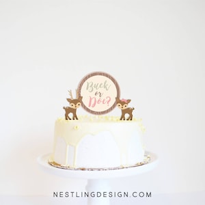 Buck or Doe Cake Topper / Printable Cake Topper / Herzstück / Party Dekorationen / Gender Reveal Party / Buck or Doe Gender Reveal Party