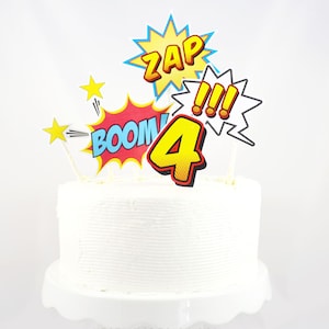 Superhero Cake Topper / Printable Cake Topper / Centerpiece / Comic Book / Superhero Decorations / Superhero Party