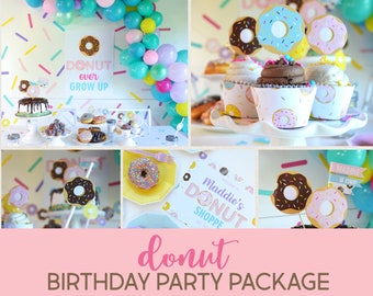 Donut Birthday Party Package | Printable Donut Party Decorations | Donut Party Printable | Donut Banner | Donut Party Decorations | Decor