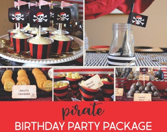 Pirate Birthday Party Package | Pirate Birthday Party Decorations | Pirate Party Decor | Pirate Banner | Pirate Decor | Pirate Party Banner