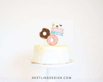 Donut Cake Topper | Donut Birthday Party Decorations | Donut Party Cake Topper | Personalized Cake Topper | Donut Shoppe Topper