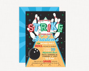 Bowling Invitation | Bowling Party Invitation | Bowling Birthday Invitations | Bowling Birthday Party Invitation | Bowling Ball Invitation