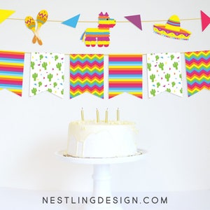Fiesta Garland | Fiesta Banner | Pinata Banner | Fiesta Birthday Party | Cactus Garland | Printable Party Decorations | Cinco de Mayo Banner