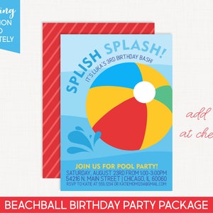 Beach Ball Party Package / Beach Party / Pool Party / Sea Creatures / Party Decorations / First Birthday / Under the Sea /Whale Crab Turtle image 6