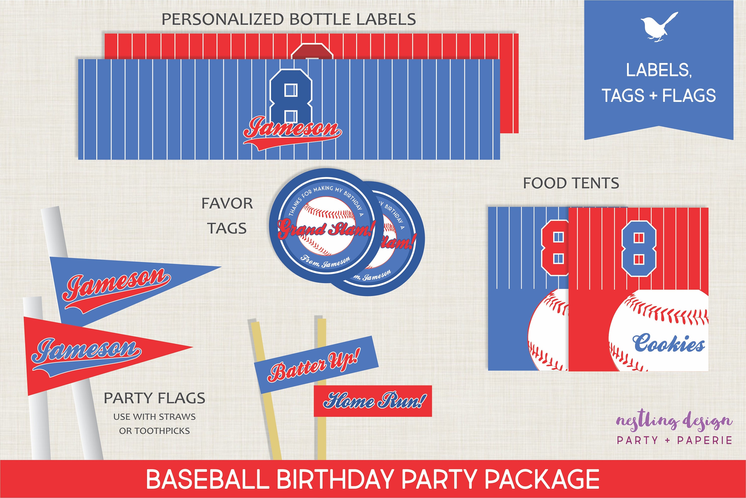 8 Pack Baseball-Party-Banner – Bunte Papier-Girlanden, Je 6 Bälle – Für Geburtstag, Klassenzimmer & Deko