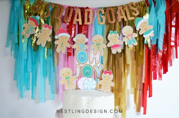 Christmas Cake Topper | Christmas Party Decorations | Gingerbread Man Cake Topper | Holiday Cake Topper | Gingerbread Decorating Party Il_570xn