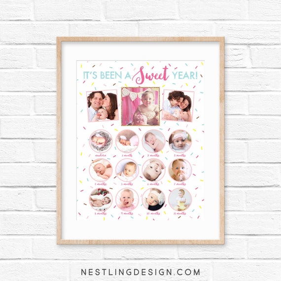 First Birthday Poster Sprinkles | Birthday Poster | Donut Party | Donut Birthday | Sprinkles Birthday | First Birthday Photo Poster Il_570xn