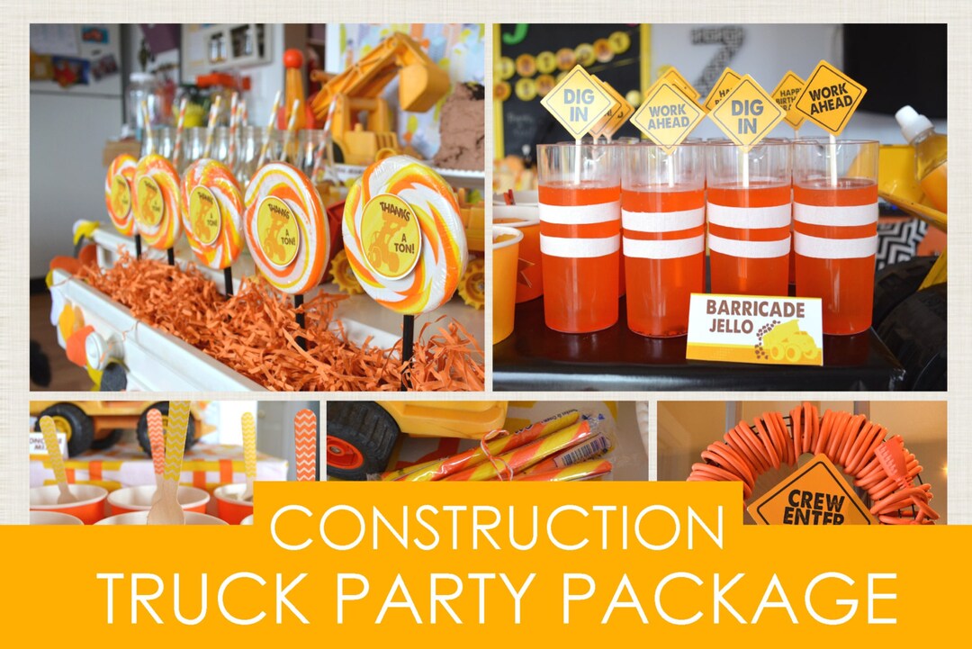 Paquete de 24 bolsas de construcción para fiestas, suministros de fiesta de  cumpleaños, decoración de camión volquete, bolsas de regalo para niños y