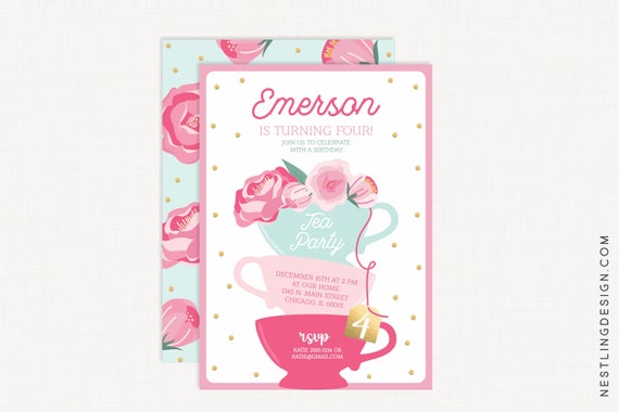 1St Birthday Tea Party Invitations 10