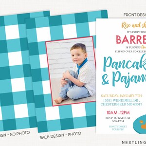 Pancakes and Pajamas Invitation Pancakes and Pajamas Birthday Invitation Breakfast Party Brunch Birthday Party Invitation image 2