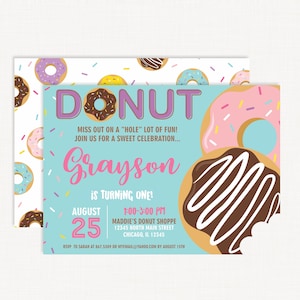 Donut Invitation | Donut Party | Donut Birthday Invitation Printable | Donut Invite | Donut Invitation Photo | Donut Birthday Party