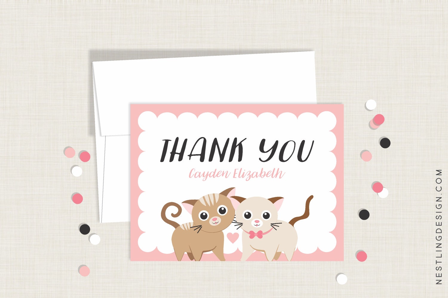 Kitten Thank You Cards / Kitty Cat Thank You Cards / Cat / Etsy