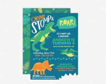 Dinosaur Birthday Invitation | Dinosaur Invitation | Dinosaur Party | Dinosaur Birthday | Dino Party | Dino Birthday | Boys Birthday Party