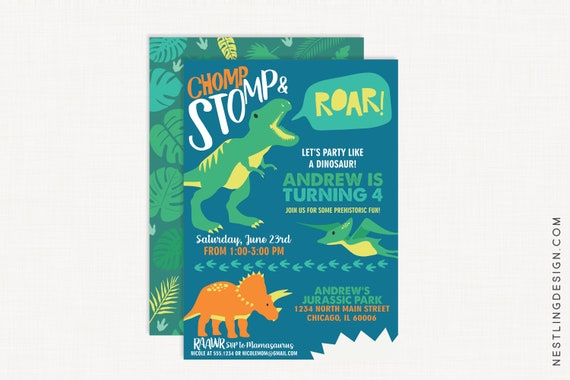 Dinosaur Birthday Invitation | Dinosaur Invitation | Dinosaur Party | Dinosaur Birthday | Dino Party | Dino Birthday | Boys Birthday Party Il_570xn