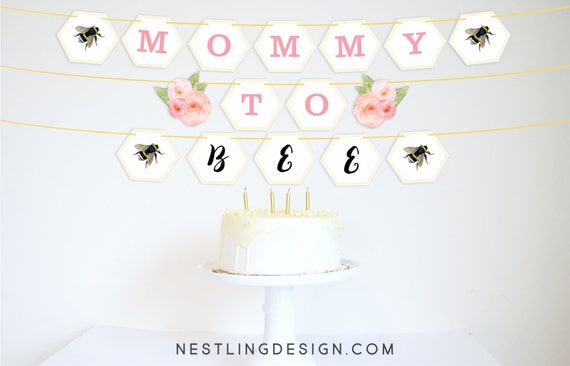 Mommy To Bee Banner Baby Shower Decorations Spring Baby Shower