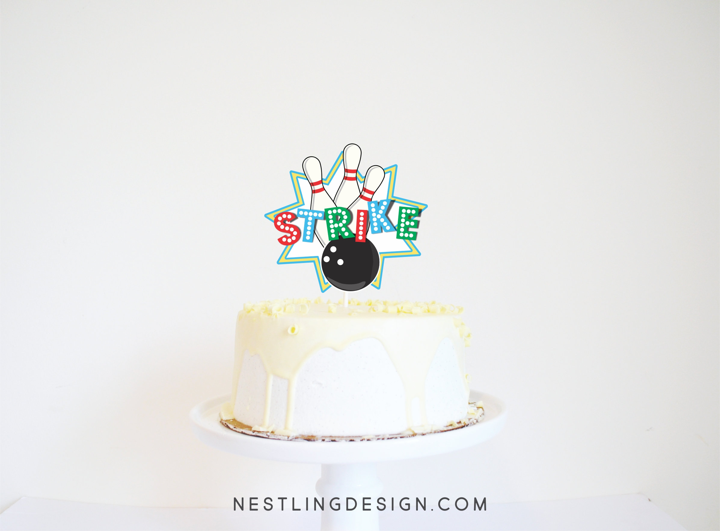 Bowling Cake Topper Bowling Birthday Party Decorations Etsy
