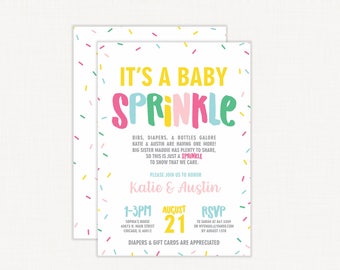 Baby Sprinkle Invitation | Sprinkle Baby Shower Invitation | Baby Shower Sprinkle Invitation | Baby Shower Invitation Boy Girl | Sprinkles