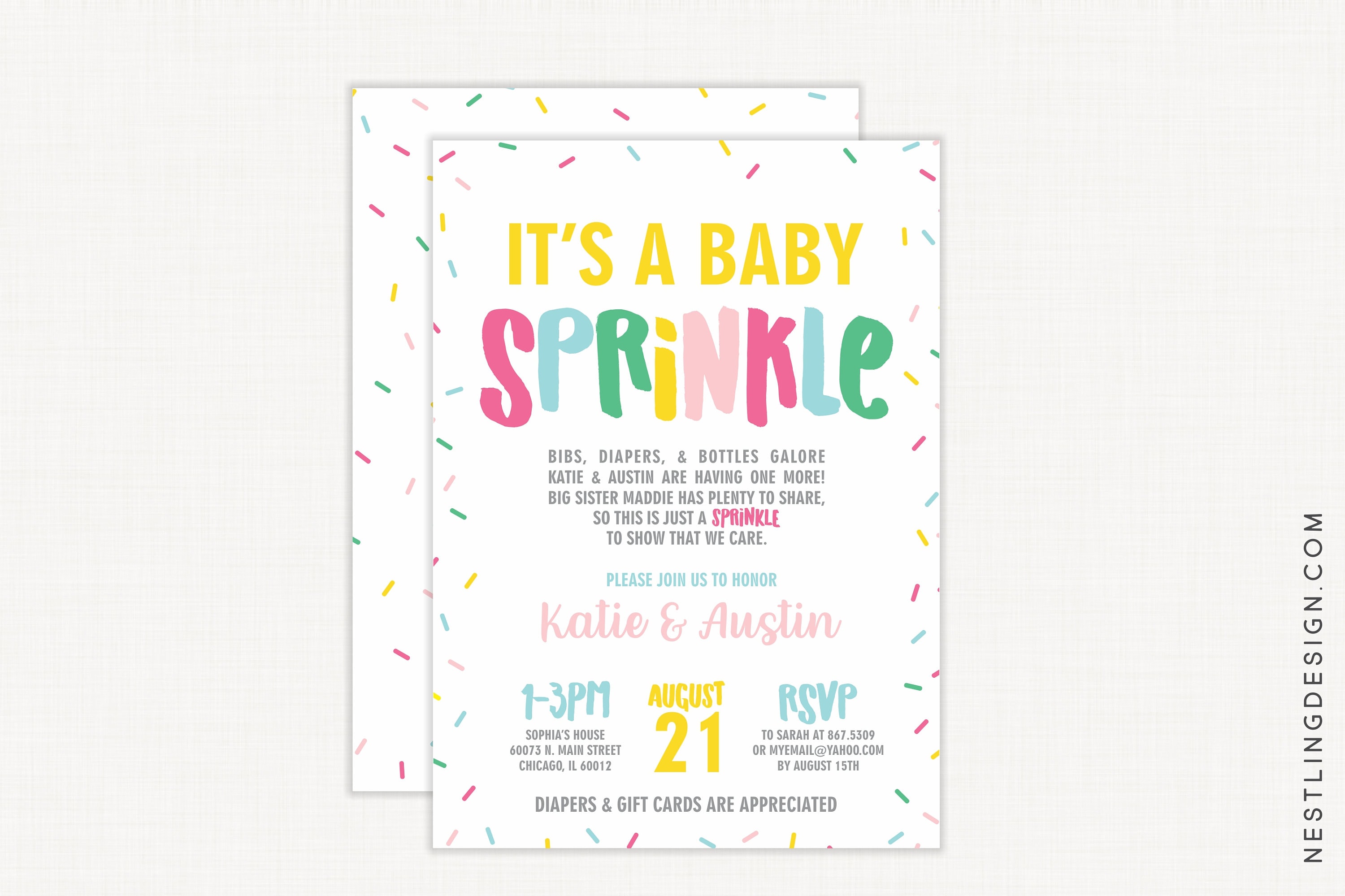 Baby Sprinkle Invitation Sprinkle Baby Shower Invitation Baby
