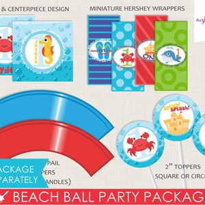 Beach Ball Invitation Beach Ball Birthday Party Invitation Beachball Invitation Beach Ball Party Pool Party Invitation Beach Party image 3