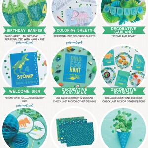 Dinosaur Birthday Decorations | Printable Dinosaur Party Decorations ...