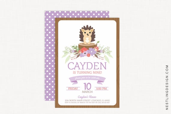 LITTLE FOX CHRISTENING Invitations Cute pink WOODLAND DESIGN Pack of 8