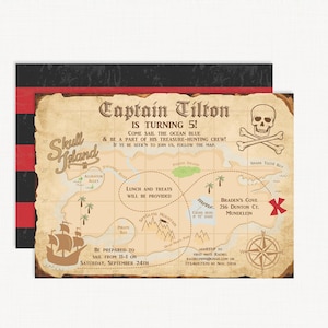 Pirate Invitations | Treasure Map Invitations | Pirate Party | Pirate Birthday Invitations | Pirate Birthday Invite | Pirate Birthday Party