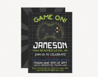 Gaming Invitation / Gamer Party / Gaming Party / Gaming Truck / Gamer Party / Video Games / Gaming Birthday / Boy Party