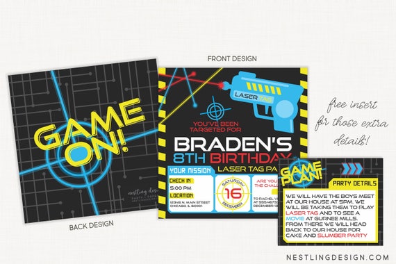 laser tag birthday invitations