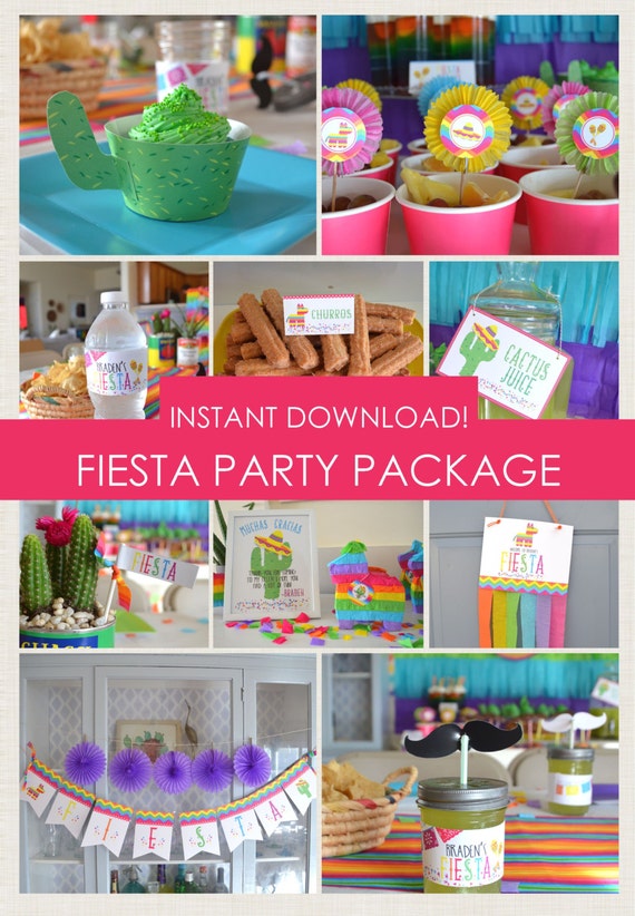 Fiesta Party Package // Cinco de Mayo // Instant Download // Printable PDF Il_570xn