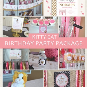 Kitty Cat Party Package Kitten Birthday Party Cat Birthday Party Cat Party Decorations Kitten Party Decorations Kitty Cat Decor image 1