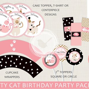 Kitty Cat Party Package Kitten Birthday Party Cat Birthday Party Cat Party Decorations Kitten Party Decorations Kitty Cat Decor image 3