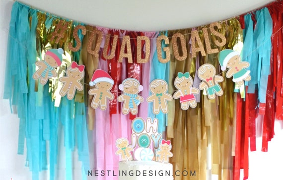Gingerbread Man Garland Gingerbread Decorations Christmas Etsy