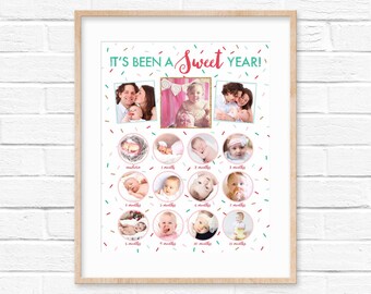 First Birthday Poster Sprinkles | Christmas Birthday Poster | Gingerbread Party | First Birthday Photo Poster | Christmas Cookies