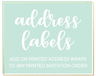 Printed Address Labels to go with Printed Invitations