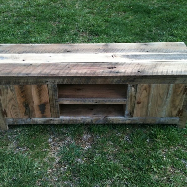 Old barn wood tv stand. Media stand.Made from reclaimed wood