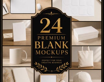 24 Blank Product Mockups Bundle for Print on Demand | PNG Mockups