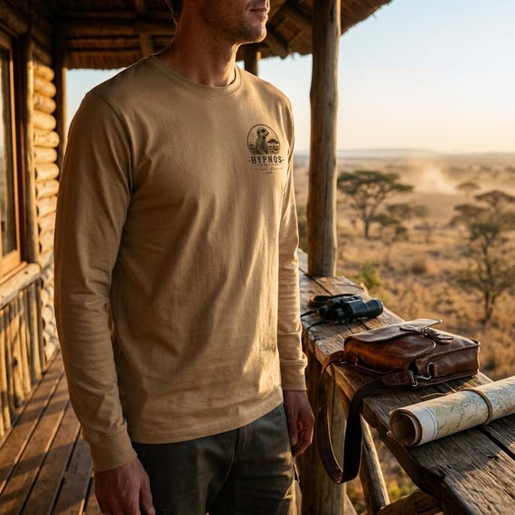 South Africa 2026 Expedition Langarmshirt aus Bio-Baumwolle mit Erdmännchen-Motiv
