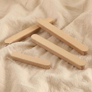 Kastgrepen van beukenhout | Ladegrepen met afgeronde rand | Keukenbeslag van massief hout | Moderne meubelgrepen | 96 128 160 192 mm