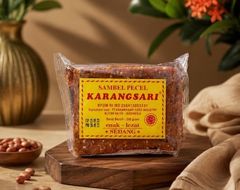Authentieke Indonesische Pindasaus (Sambal Pecel) Karangsari 200g | Traditionele Javaanse Pindakruiden | Medium kruidig