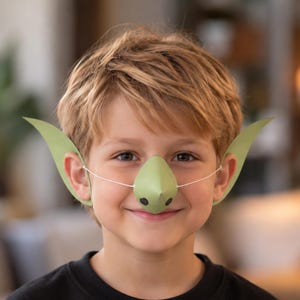 Maschera da folletto carina per bambini, PDF 3D fai da te per Halloween, mostro per feste di Halloween, attività per famiglie, download digitale