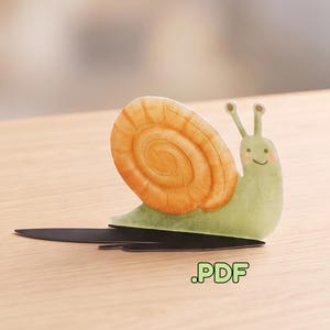 Modello di lumaca di carta facile da realizzare per bambini in formato PDF, animale 3D in cartoncino fai da te, attività divertente per tutta la famiglia, download digitale per il gioco