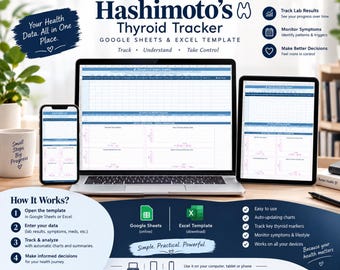 Hashimoto's Thyroid Tracker | Symptom, Lab & Medication Tracker | Google Sheets Template