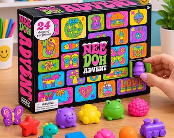 NeeDoh Advent Calendar 2026, 24 Days of Surprises, Sensory Fidget Toy Advent Calendar, Kids Christmas Gift, Stocking Stuffer,Fun Holiday ToY