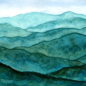 Blue Ridge Mountains Watercolor Giclee Print