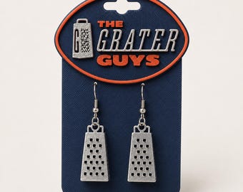 Boucles d'oreilles râpe à fromage, bijoux légers imprimés en 3D pour les jours de match, cadeau amusant pour les fans de football de Chicago